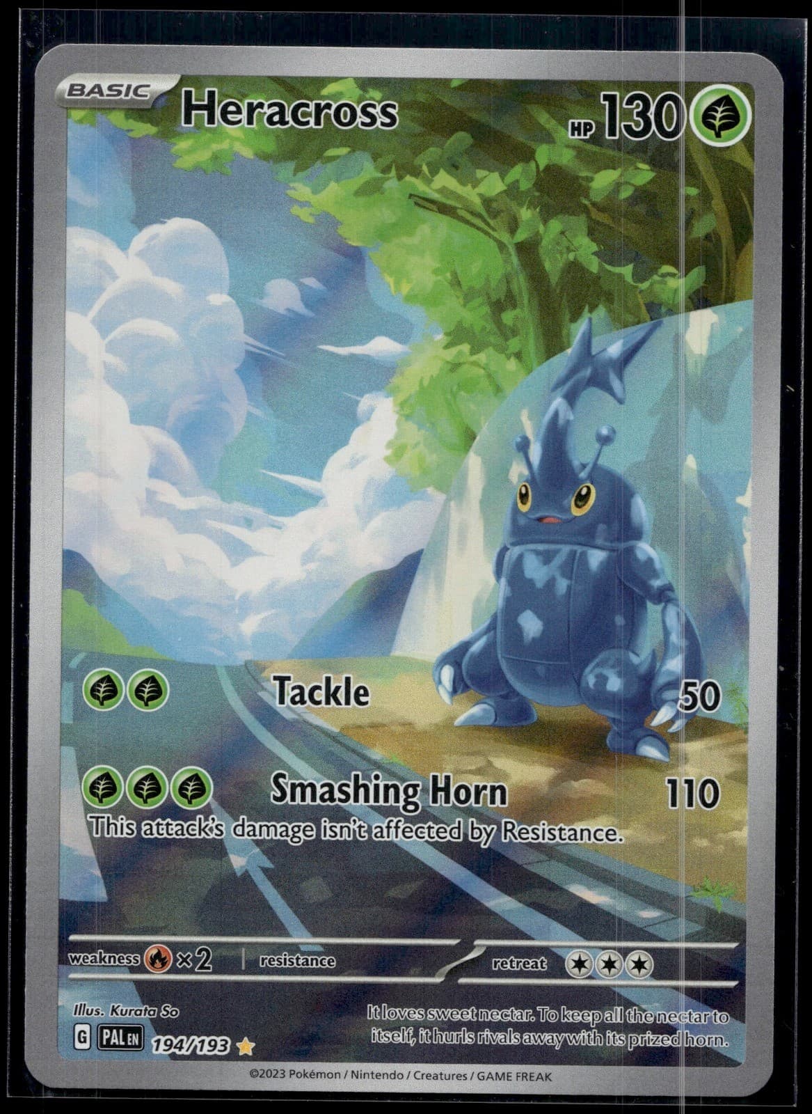 Heracross Holo Illustration Rare SV02: Paldea Evolved 194/193 NM