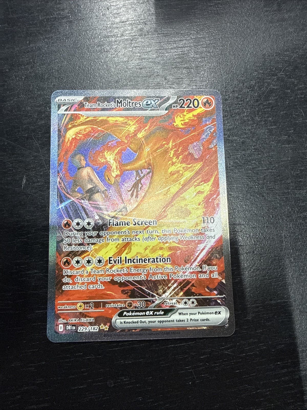 Destined Rivals Team Rocket's Moltres ex 229/182 SIR NM