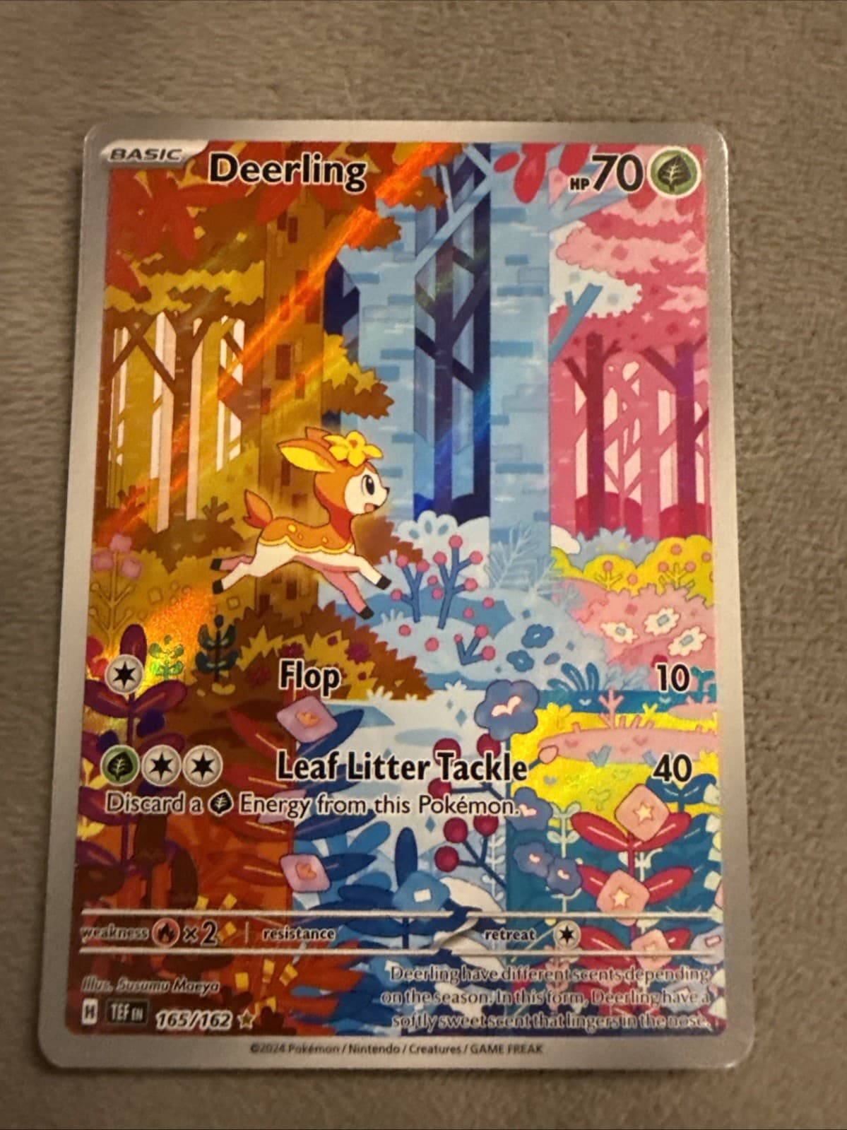 Pokémon TCG Deerling 165/162 SV05 Temporal Forces Illustration Rare Holo IR