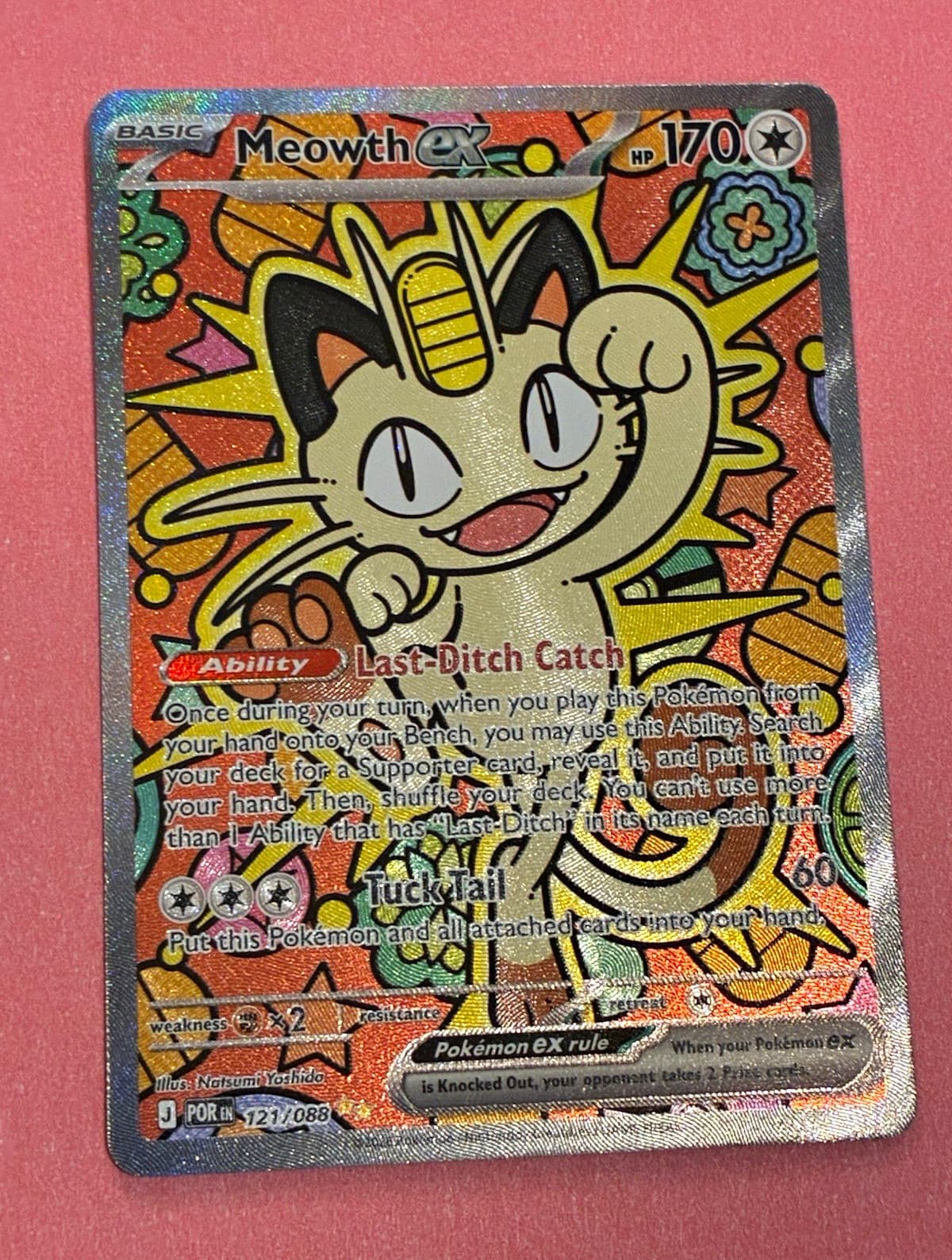 Meowth EX 121/088 Holo Special Illustration Rare Perfect Order Pokémon Near Mint
