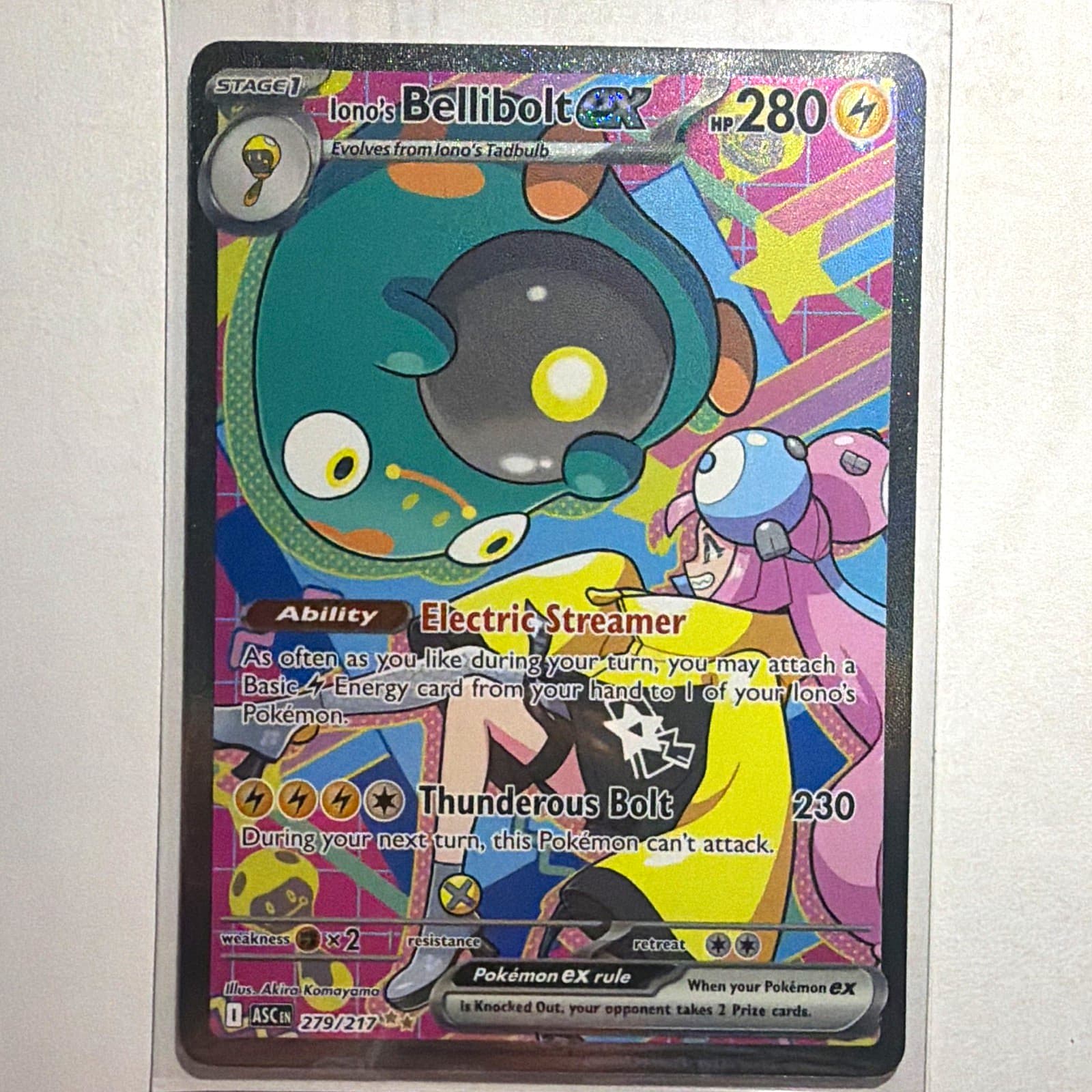 Pokemon TCG Iono's Bellibolt ex 279/217 ASCENDED HEROES SIR Full Art Holo EN