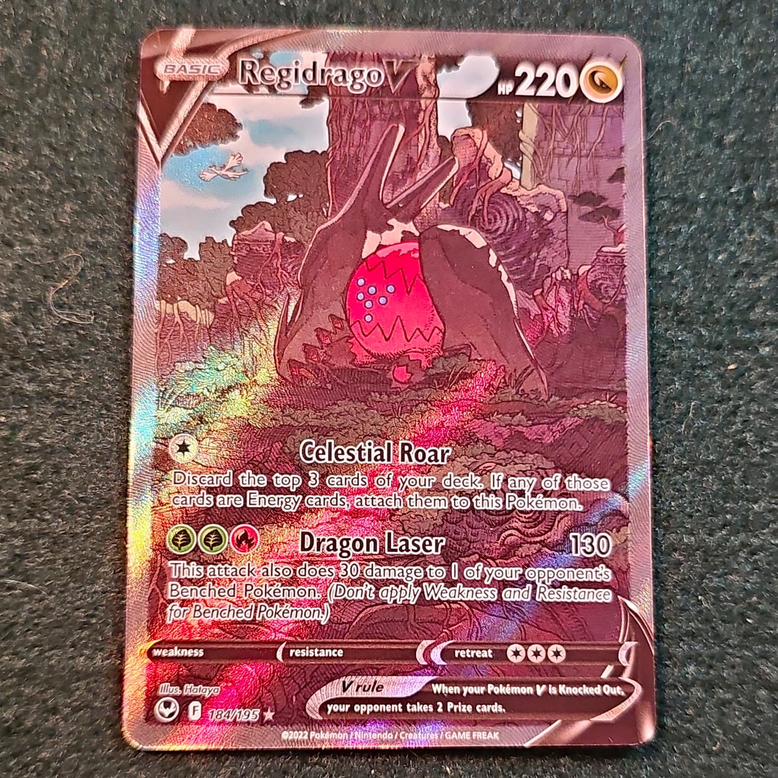 Regidrago V 184/195 Silver Tempest Full Art Holo Ultra Rare English