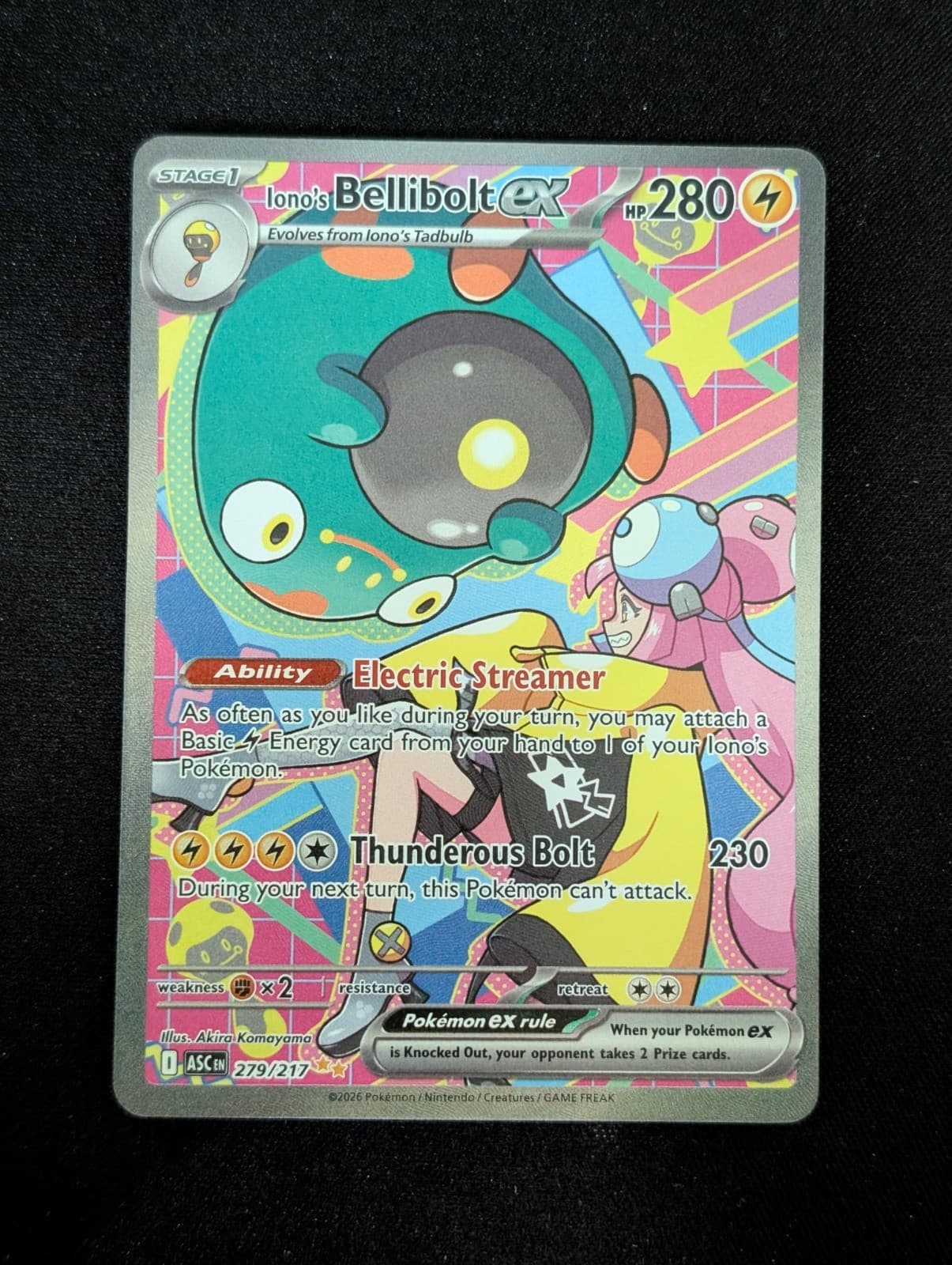 Iono's Bellibolt ex 279/217 Special Illustration Rare ME: Ascended Heroes Holo A