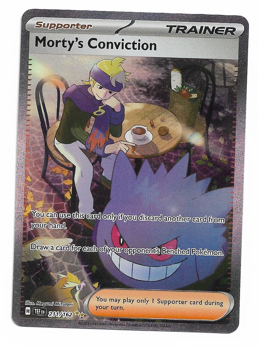 Pokemon Temporal Forces TCG Morty's Conviction # 211/162 Full Art Holo MT