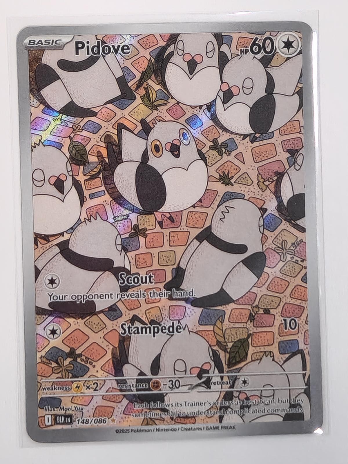 Pidove 148/086 Holo Illustration Rare Black Bolt Pokemon Near Mint