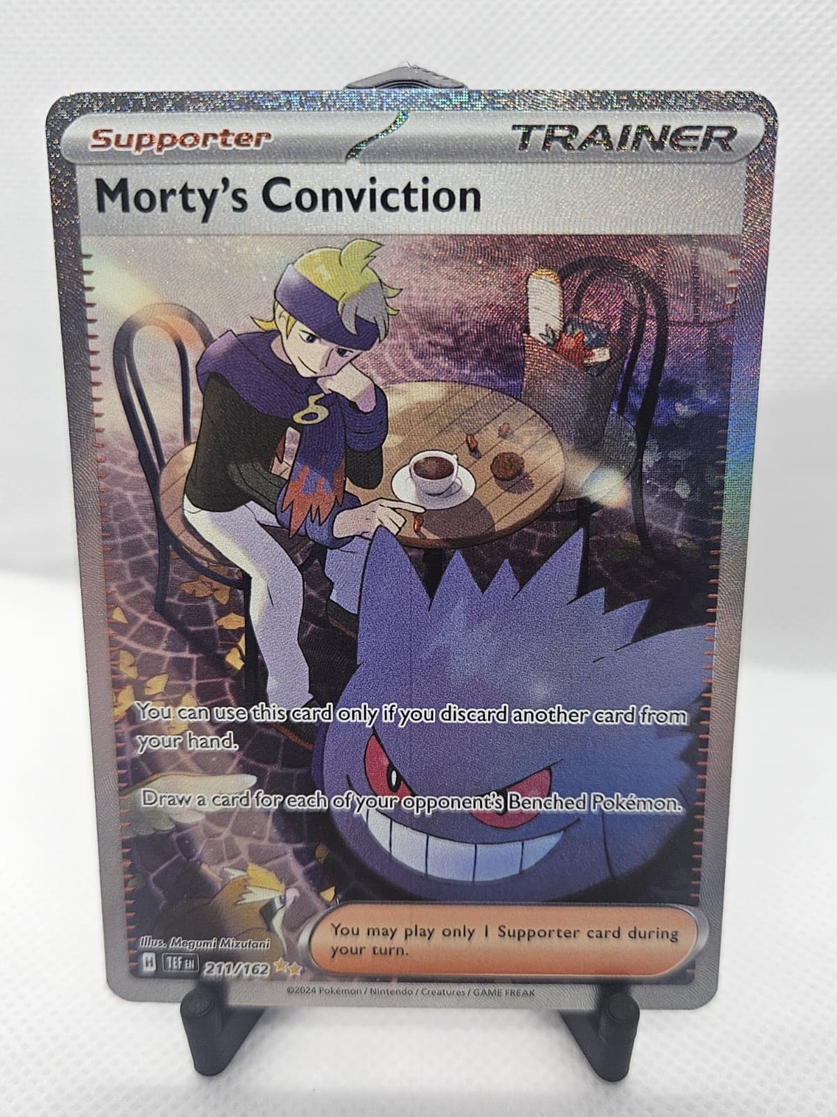 Pokémon TCG Trainer Morty's Conviction 211/162 Temporal Forces SIR NM