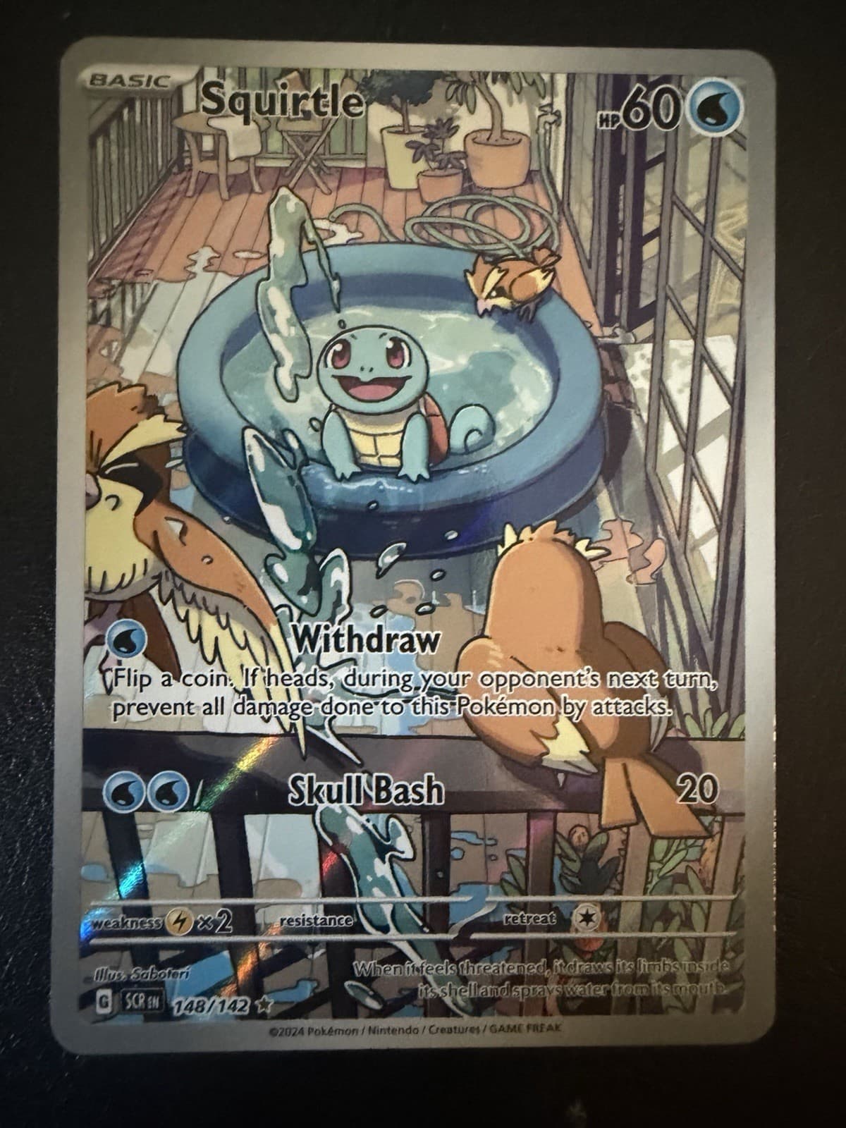 The Pokémon Company Squirtle 148/142 SV07 Illus Rare Full Art Holo EN 60 HP