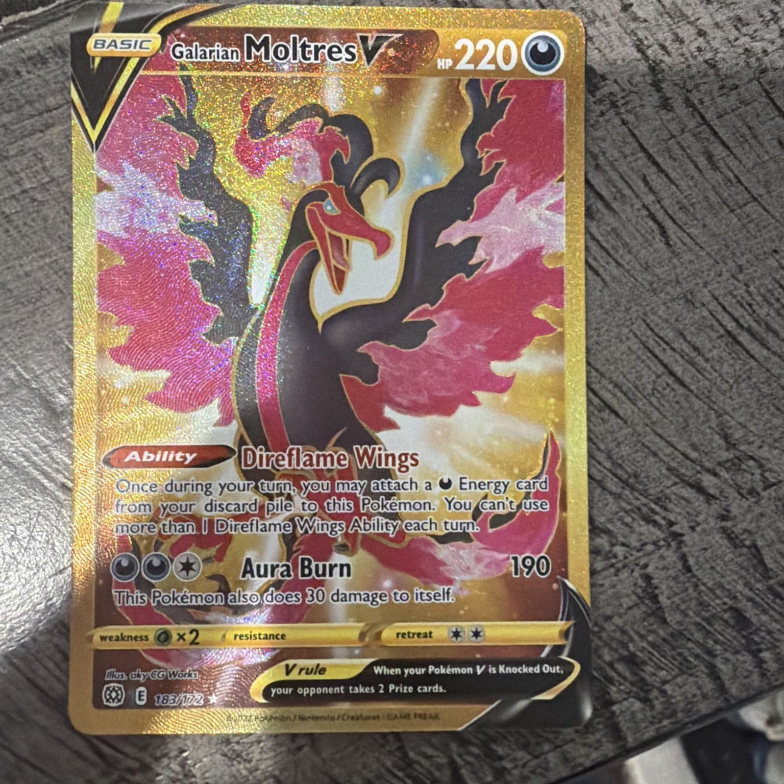 Galarian Moltres V (Secret) 183/172 Swsh09: Brilliant Stars Holo