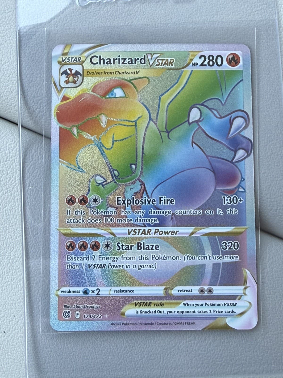 Charizard VSTAR Rainbow Secret Rare Card Brilliant Stars 174/172 