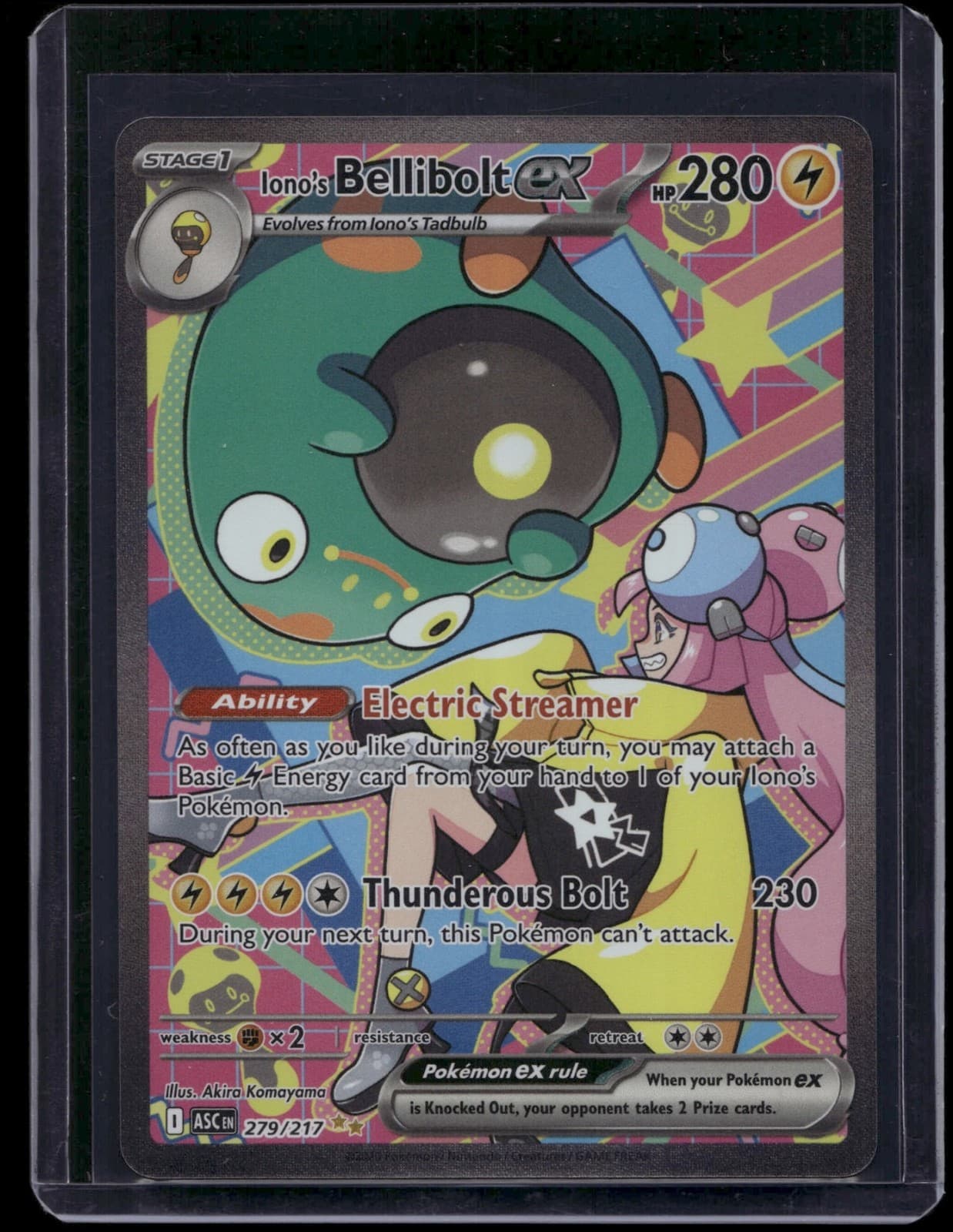 Pokemon TCG Iono's Bellibolt ex 279/217 Ascended Heroes Special Illustration NM