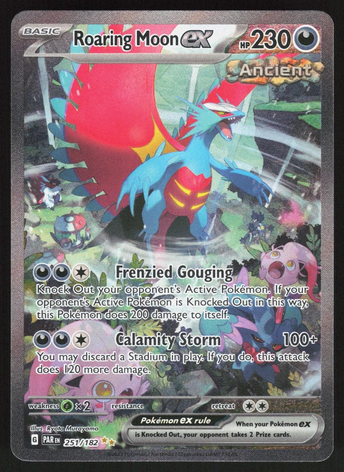 Roaring Moon ex 251/182 Paradox Rift Pokemon - Special Illustration Rare Holo NM