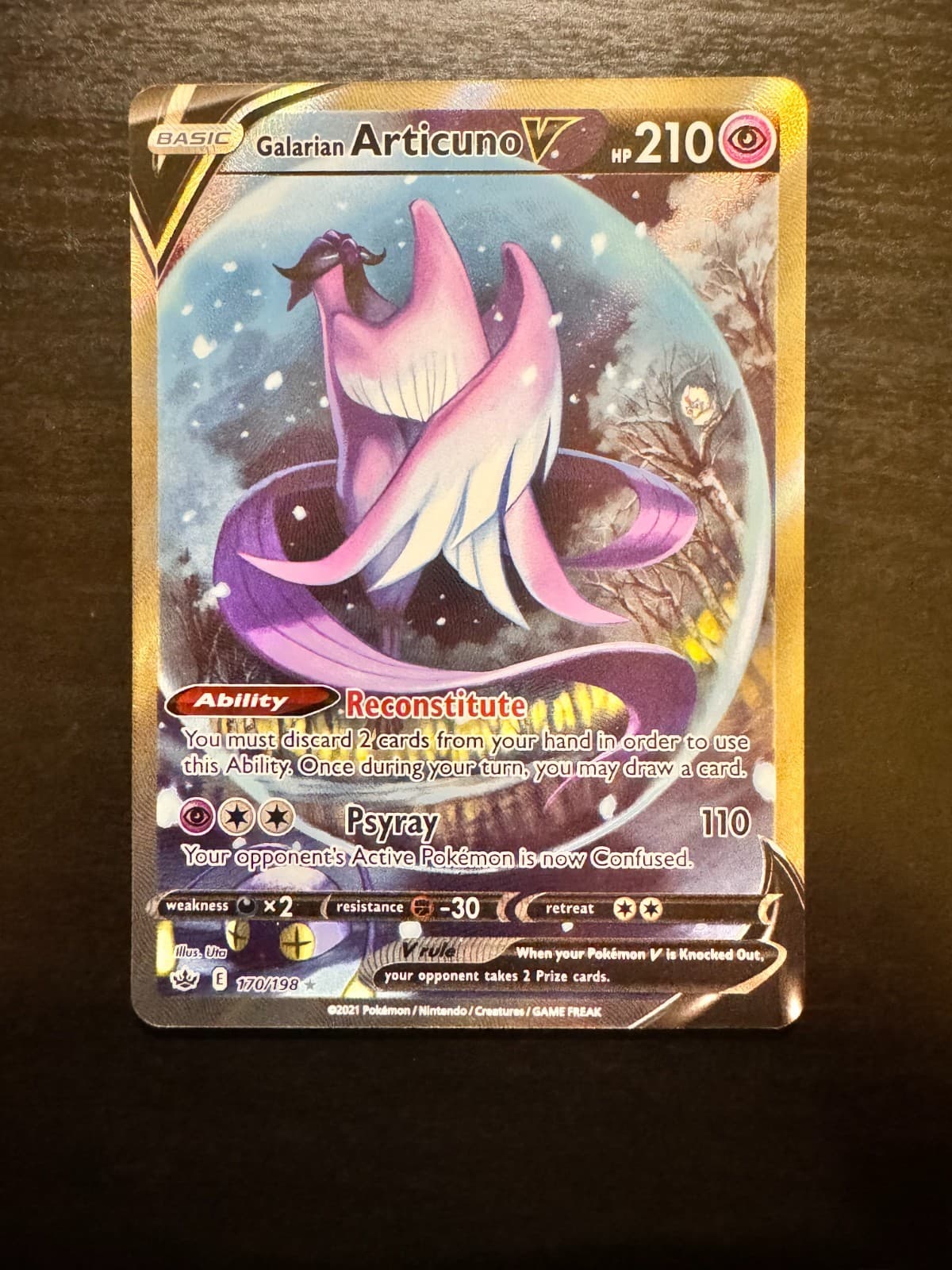 Galarian Articuno V NM (Alternate Art) 170/198 Sword & Shield Chilling Reign