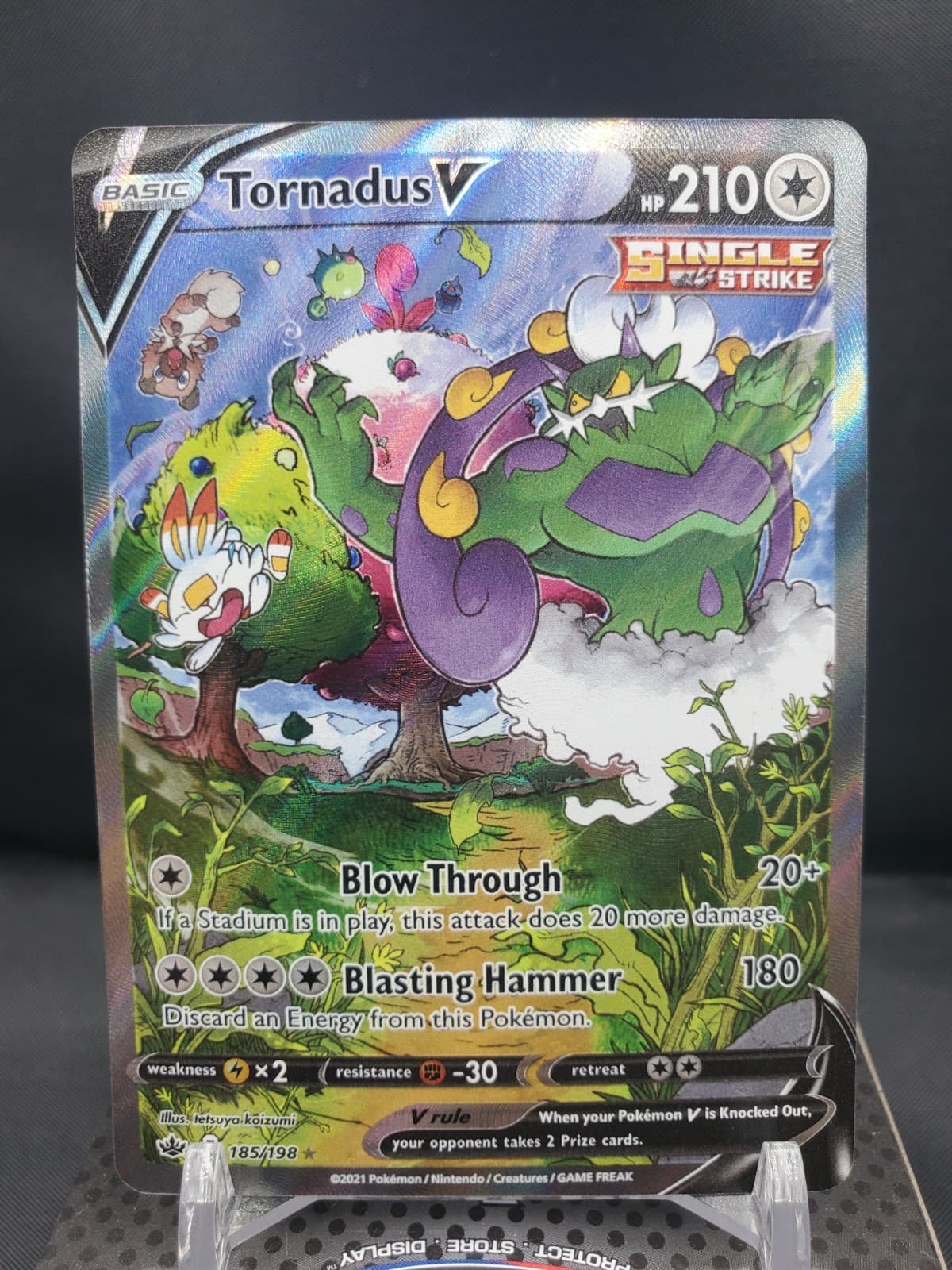 Tornadus V 185/198 Swsh06 Chilling Reign Full Art Holo Ultra Rare 210 HP EN 2021