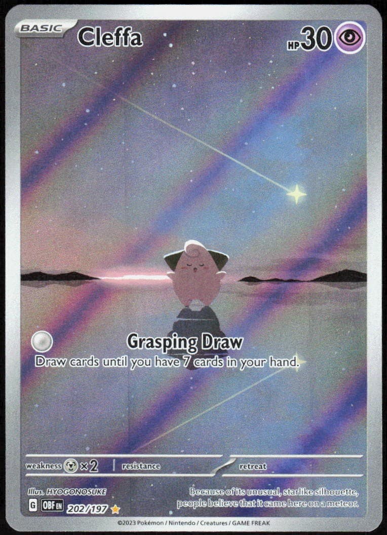 Cleffa 202/197 Holofoil Illustration Rare Obsidian Flames NM Pokemon