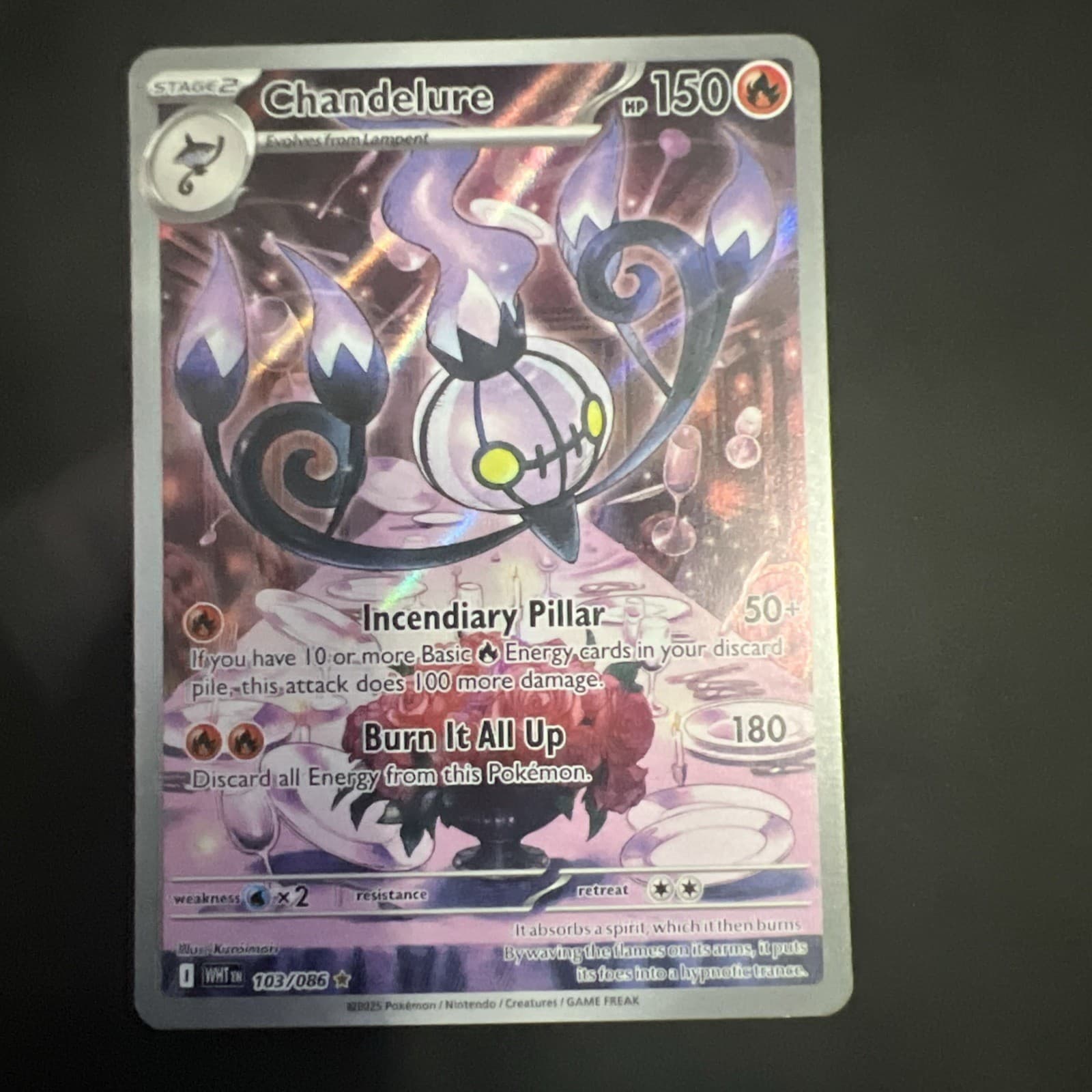 Chandelure 103/086 White Flare Secret Illustration Rare Holo Full Art NM-MINT