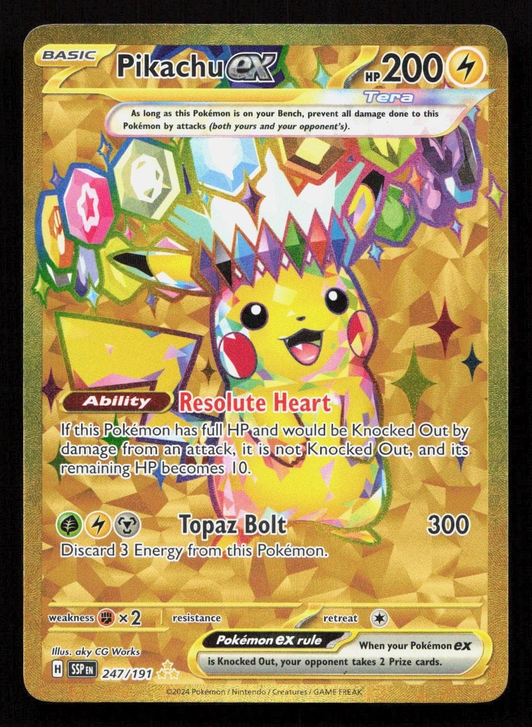 PIKACHU EX 247/191 Pokemon SURGING SPARKS Holo