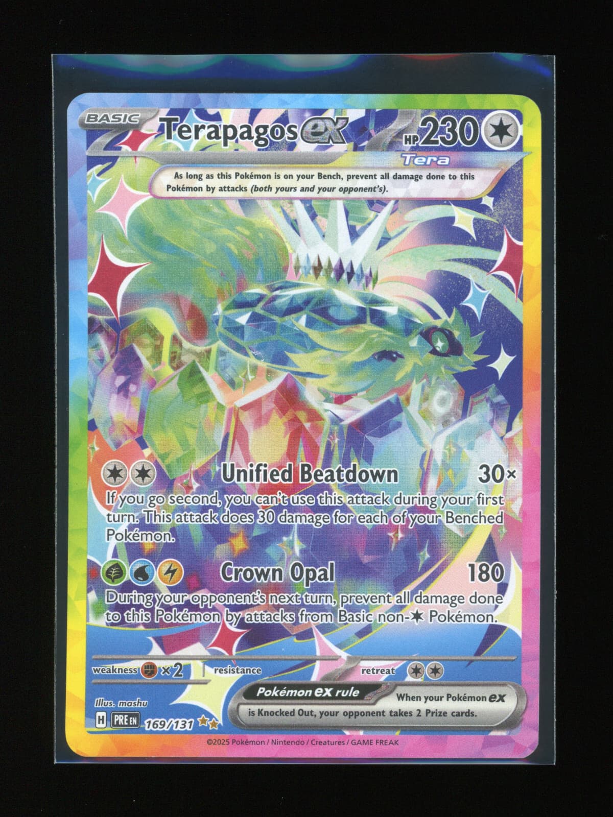 POKEMON Prismatic Evolutions TERAPAGOS EX 169/131 Special Illustration Rare NM