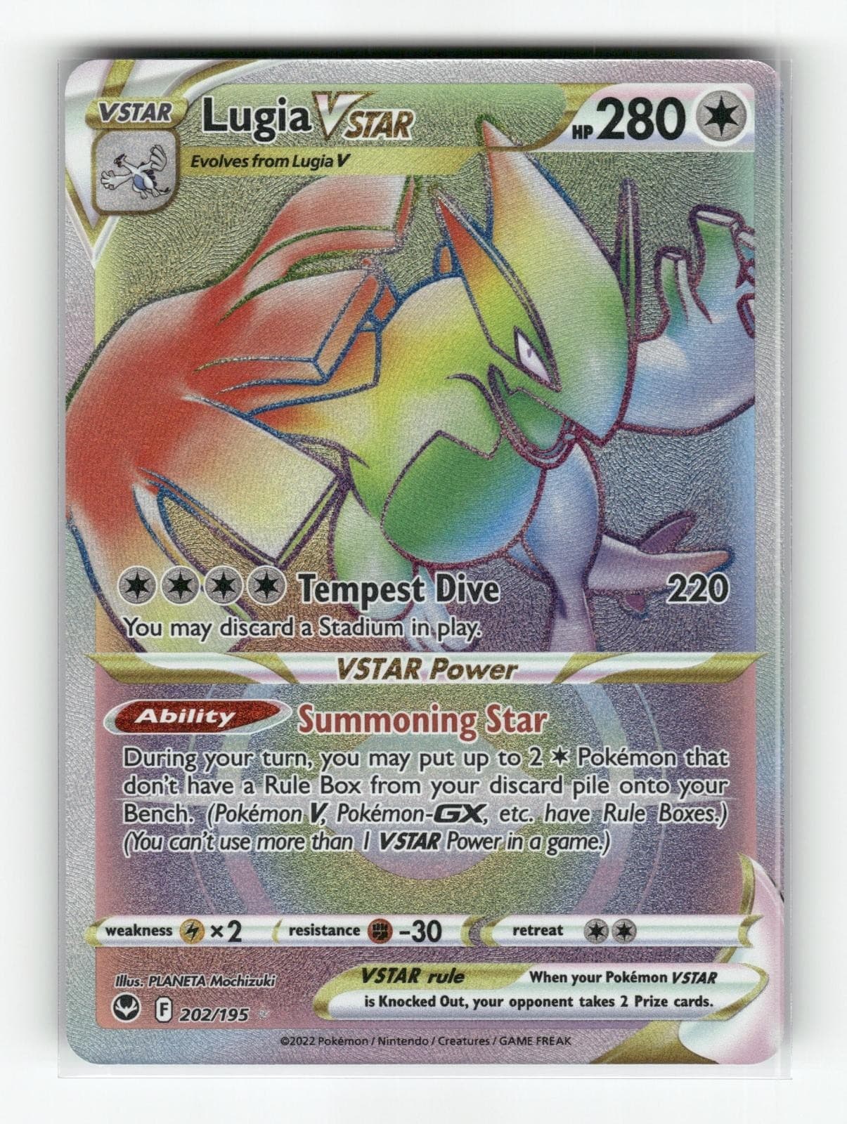 Lugia VSTAR (Secret) (202) 202/195 SWSH12 Holofoil ScR Pokemon NM