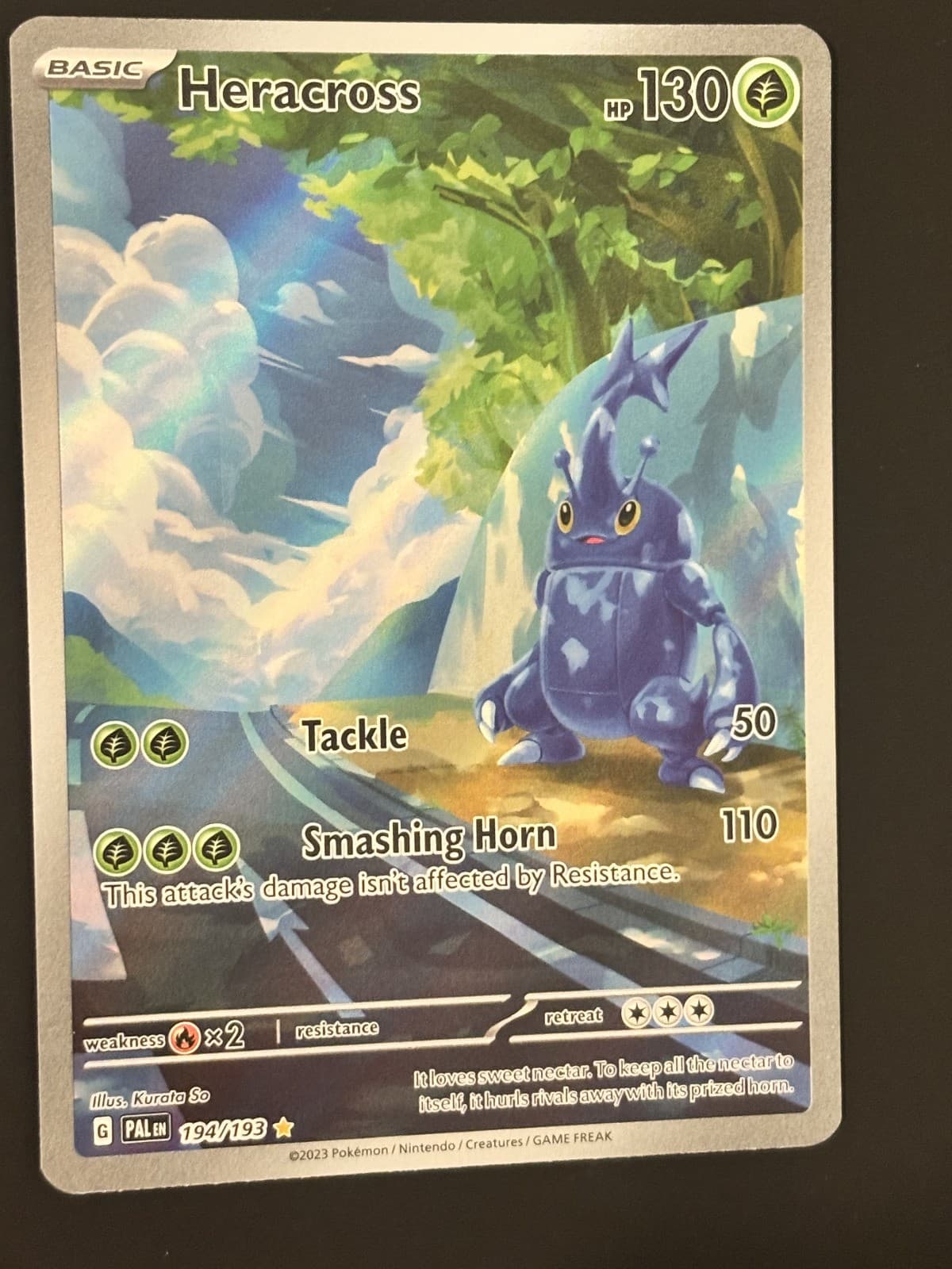 Heracross Holo Illustration Rare SV02: Paldea Evolved 194/193 NM