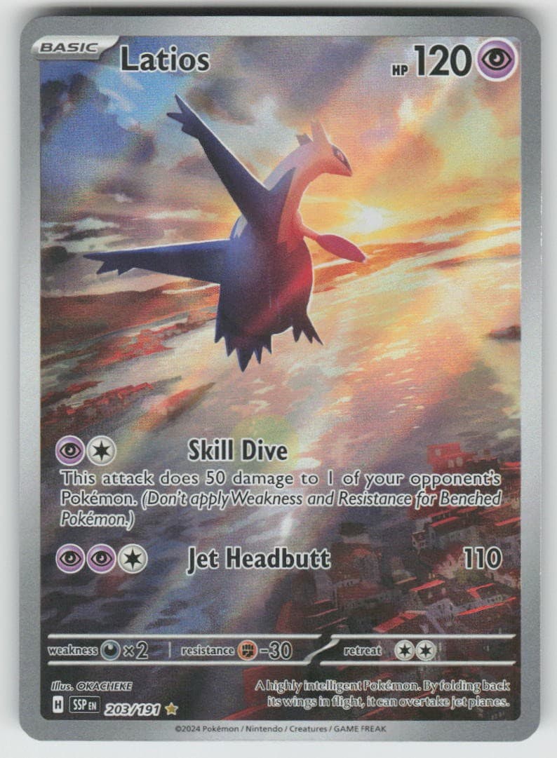 Latios Holo 203/191 Illustration Rare Surging Sparks Pokemon NM