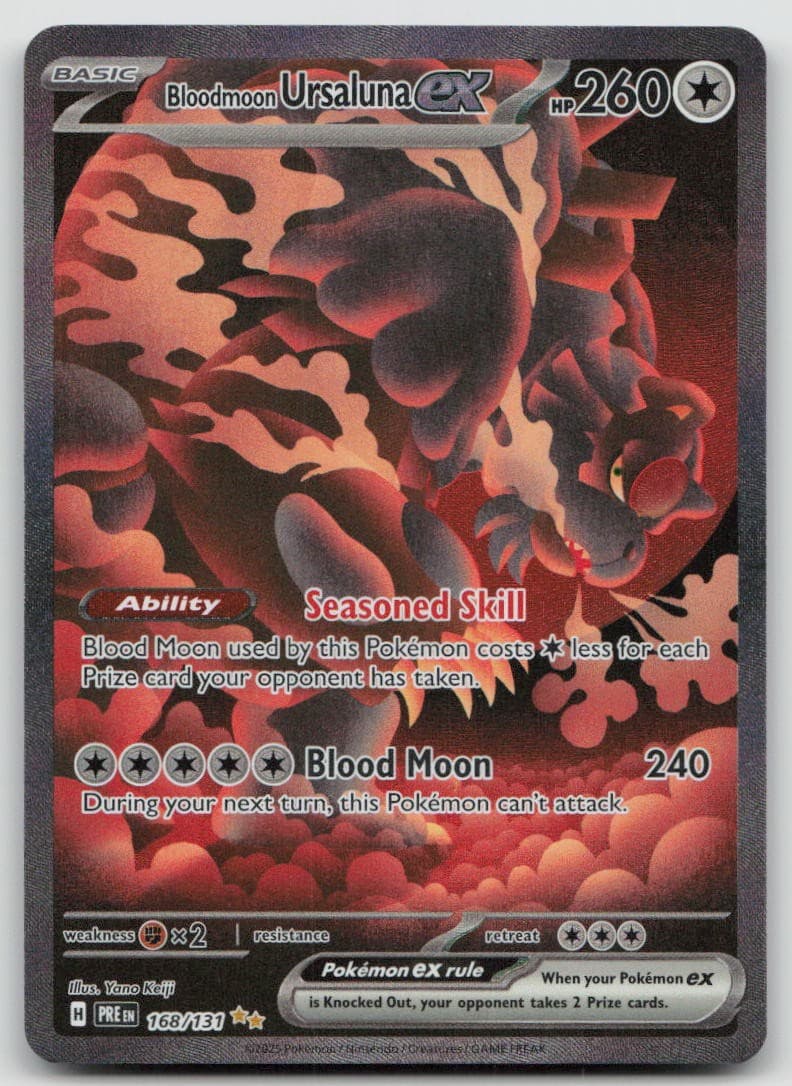Bloodmoon Ursaluna ex 168/131 Prismatic Evolutions Pokemon Holo NM