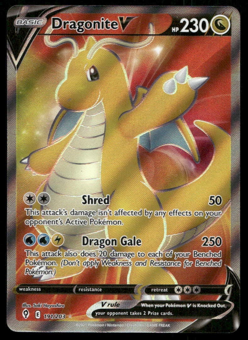 DRAGONITE V 191/203 ULTRA RARE EVOLVING SKIES POKEMON NM/M