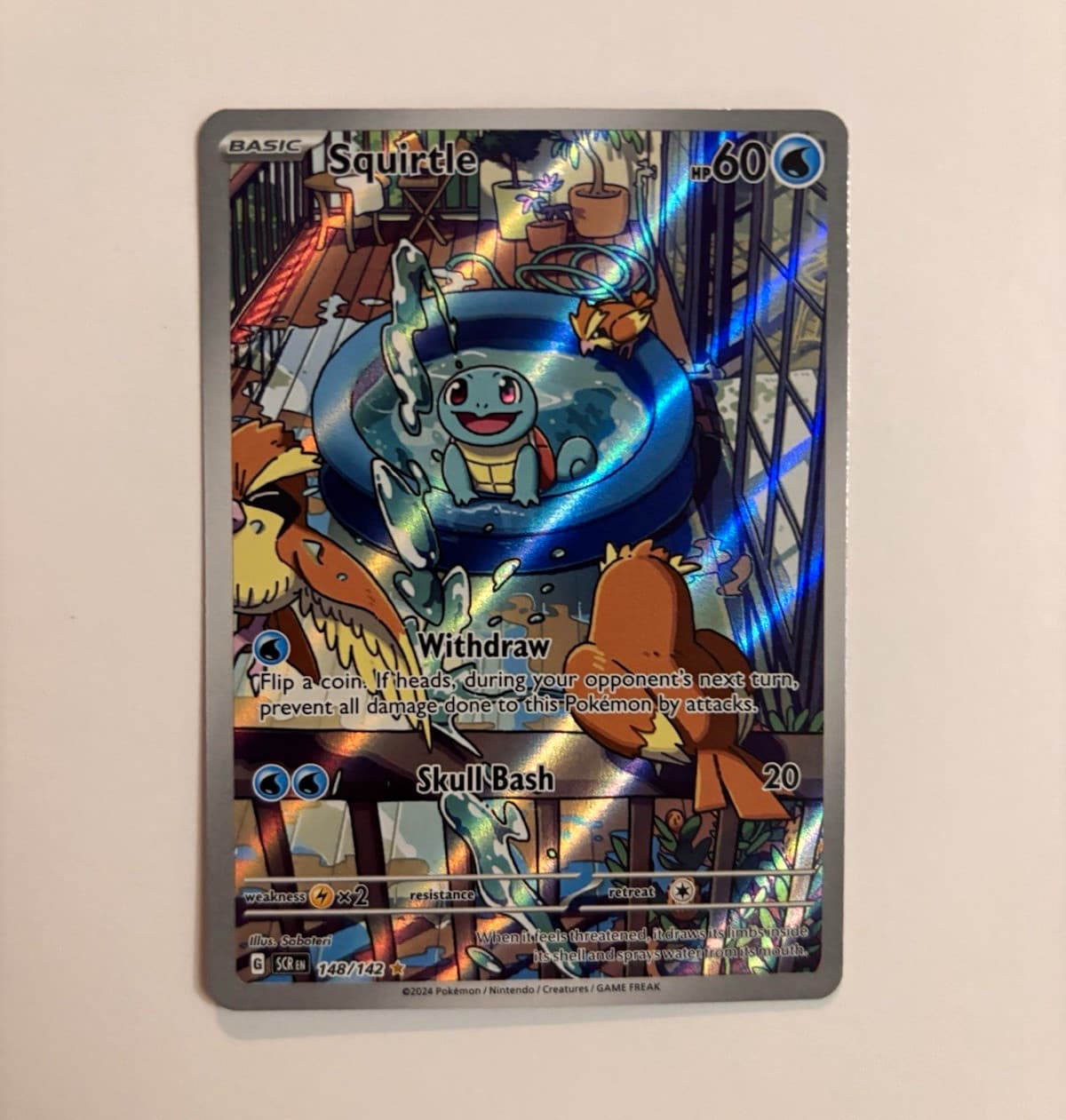 Squirtle 148/142 Sv07 Stellar Crown Illustration Rare Holo Full Art