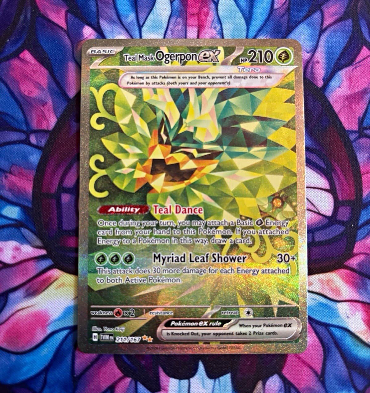 The Pokémon Company Teal Mask Ogerpon ex 211/167 SV06 SIR Holo Full Art 210HP EN