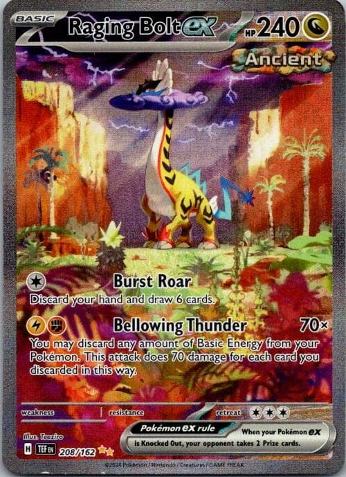 Raging Bolt ex 208/162 Special Illustration Rare TEF Pokemon Holo NM AA-13