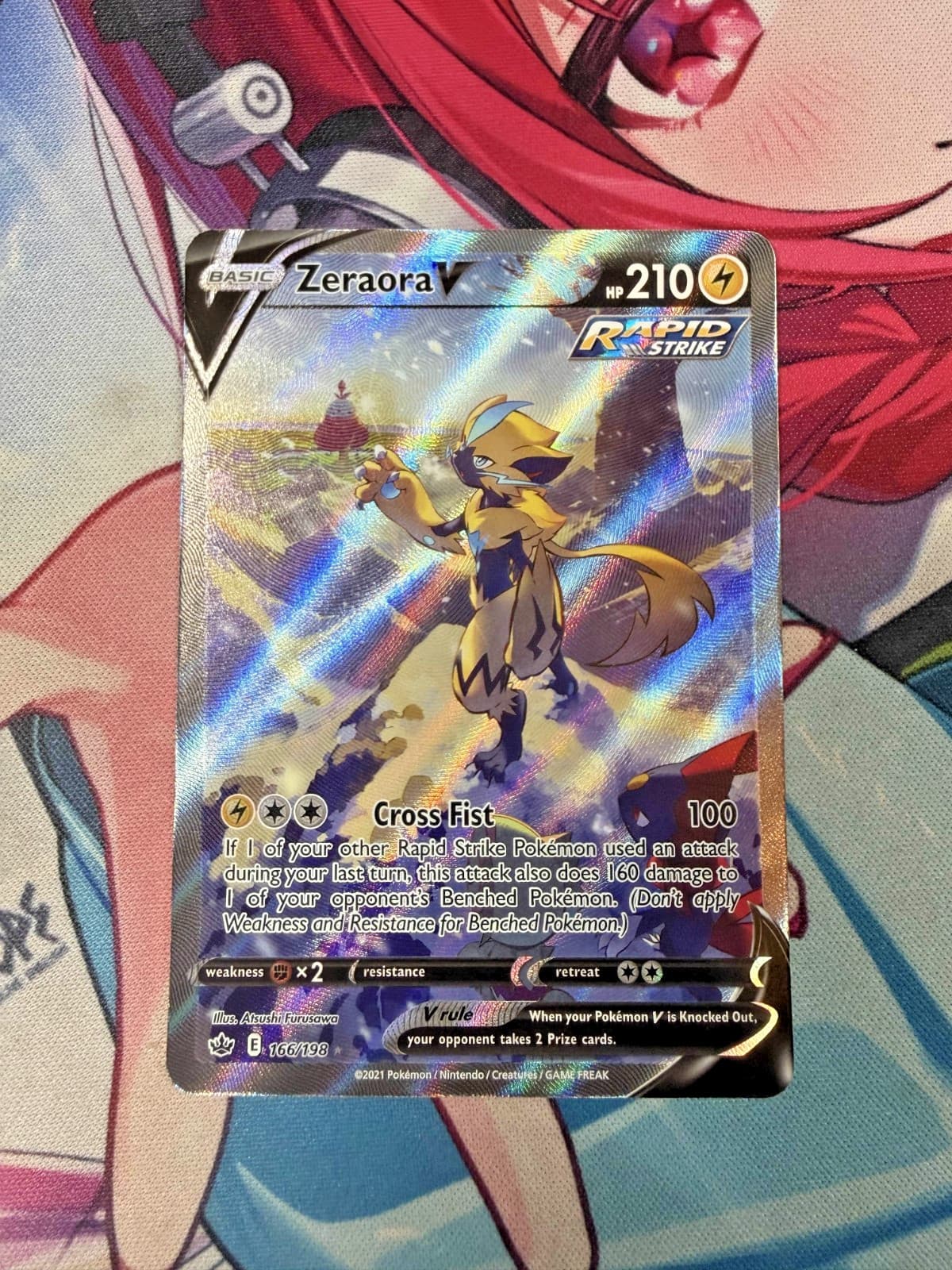 Zeraora V (Alternate Full Art) Ultra Rare SWSH06: Chilling Reign Holo 166/198 NM
