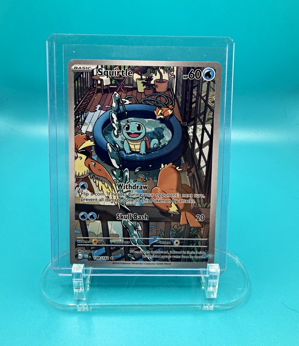 Pokemon TCG Squirtle 148/142 SV07 Stellar Crown IR Holo Eng 60HP