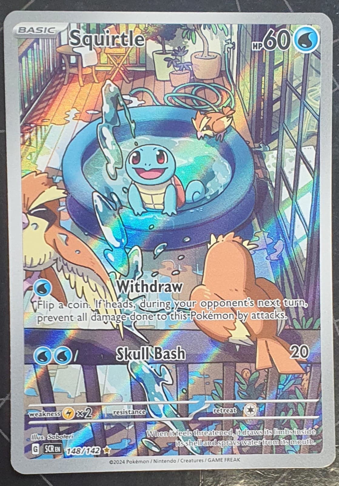 Squirtle - 148/142 Stellar Crown Illustration Rare Pokemon - NM