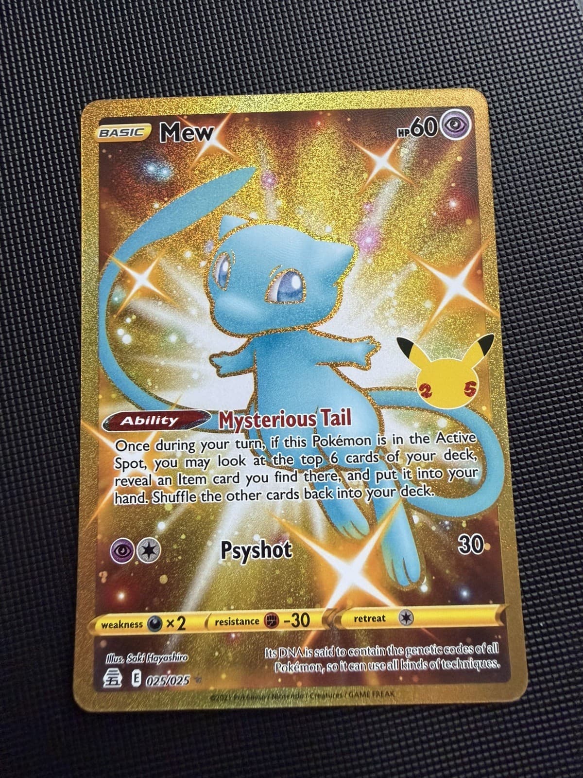 POKEMON CELEBRATIONS 25th ANNIVERSARY GOLD MEW FULL ART 025/025 NM