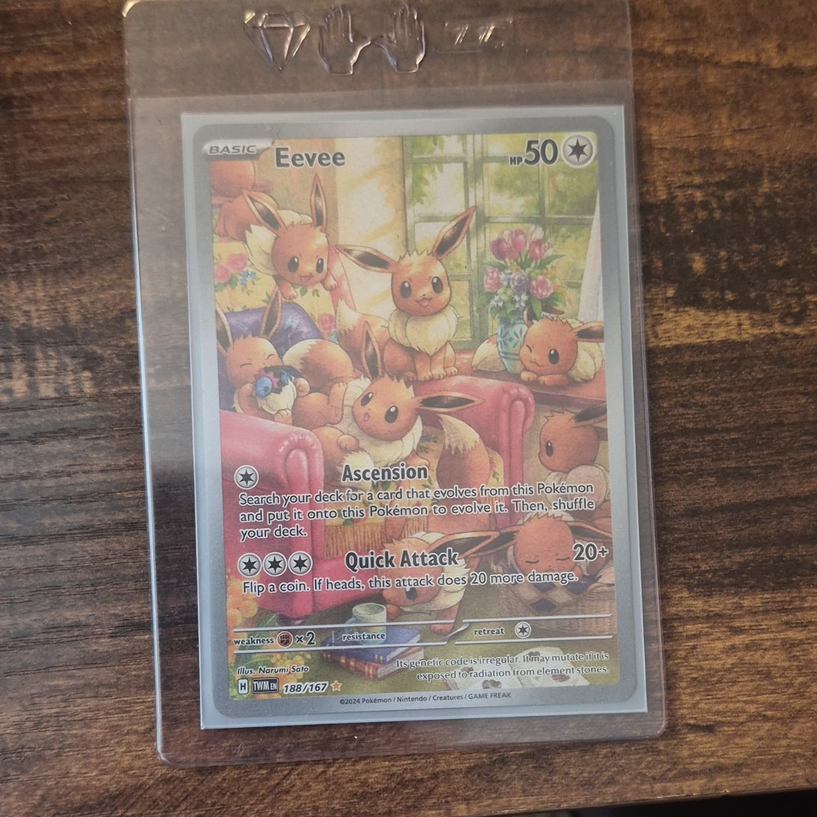 Pokémon Eevee 188/167 Illustration Rare Holo Sv06 Twilight Masquerade English