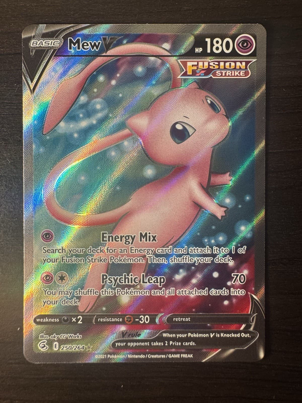 Pokemon Mew V (Full Art) 250/264 Swsh08: Fusion Strike Ultra Rare