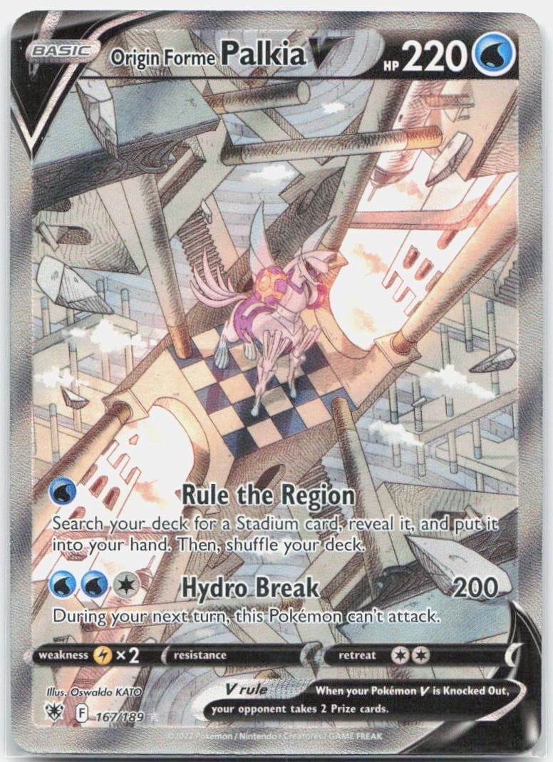 Origin Forme Palkia V Alternate Full Art Ultra Rare Astral Radiance 167/189 NM