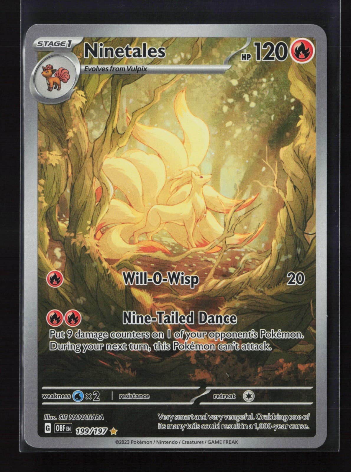 Ninetales | 199/197 | Pokemon SV03: Obsidian Flames Illustration Rare NM