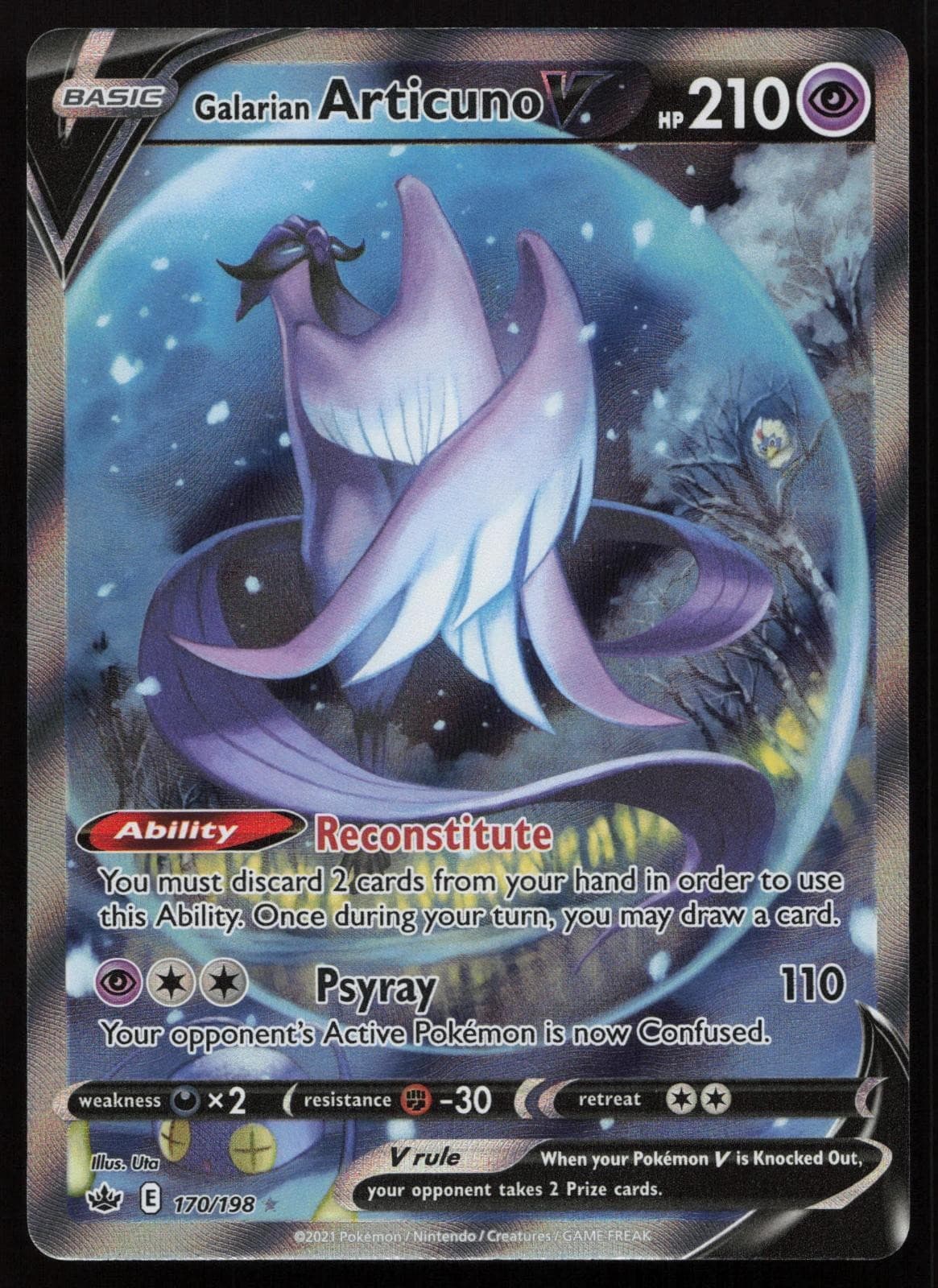 Galarian Articuno V 170/198 Alternate Full Art Chilling Reign Pokemon English NM