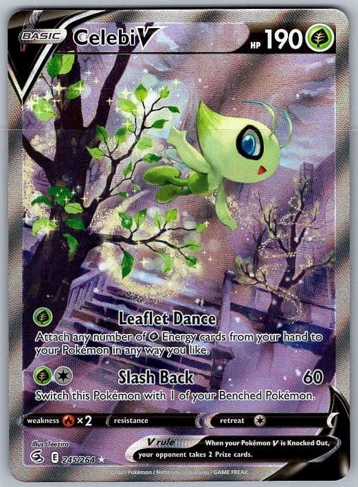 Celebi V (Alternate Full Art) 245/264 Ultra Rare SWSH08: Fusion Strike NM