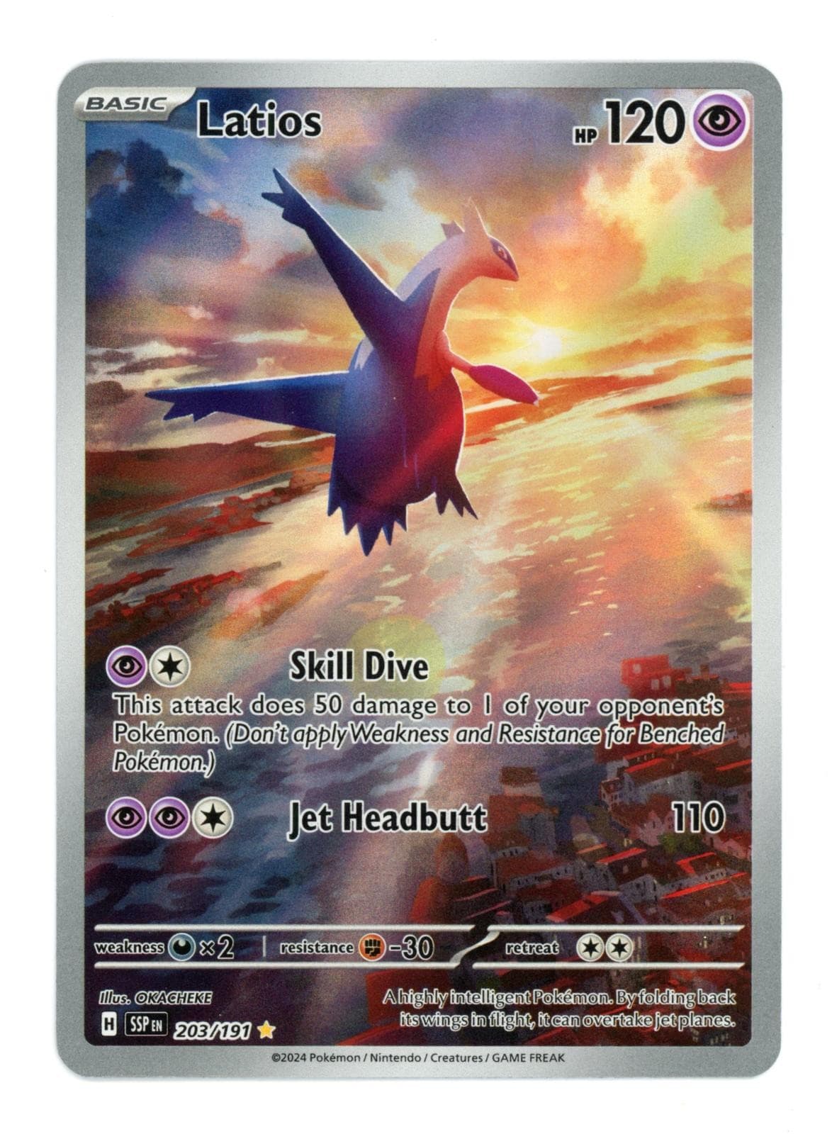 Latios 203/191 Illustration Rare Surging Sparks Pokemon Holo Near Mint