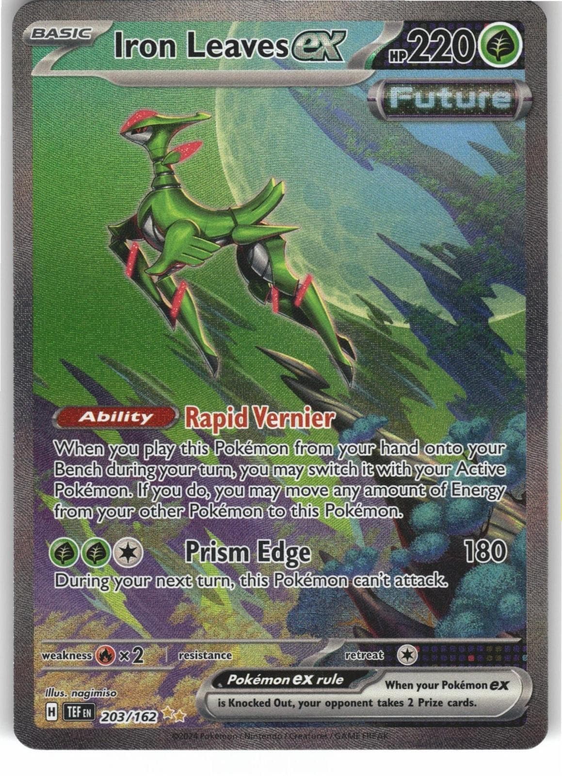 Iron Leaves ex 203/162 Special Illustration Rare Temporal Forces Pokemon Holo NM