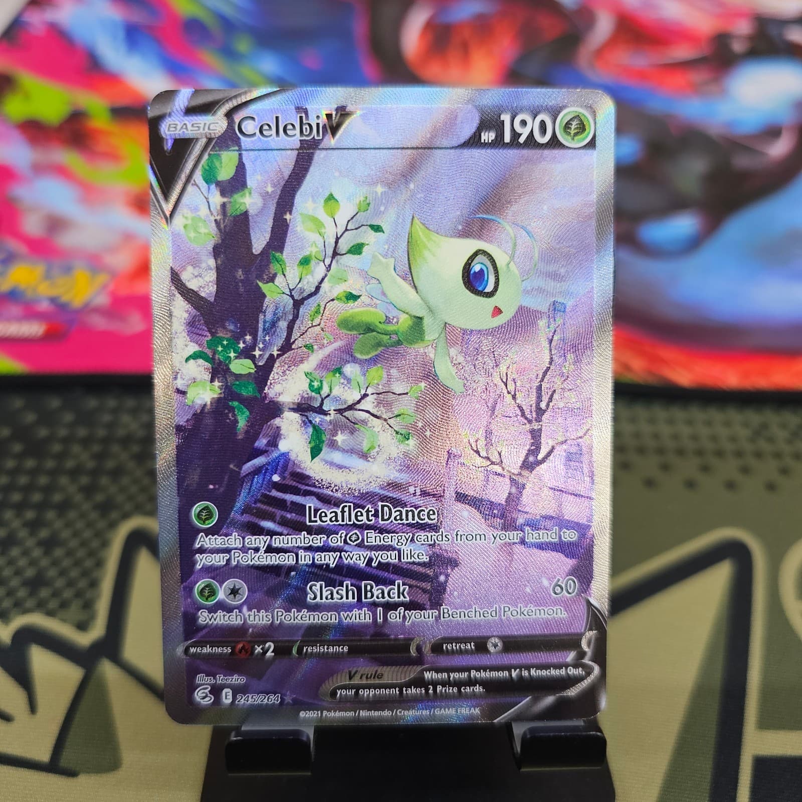 Celebi V (Alternate Full Art) Holo Ultra Rare SWSH08: Fusion Strike 245/264 NM