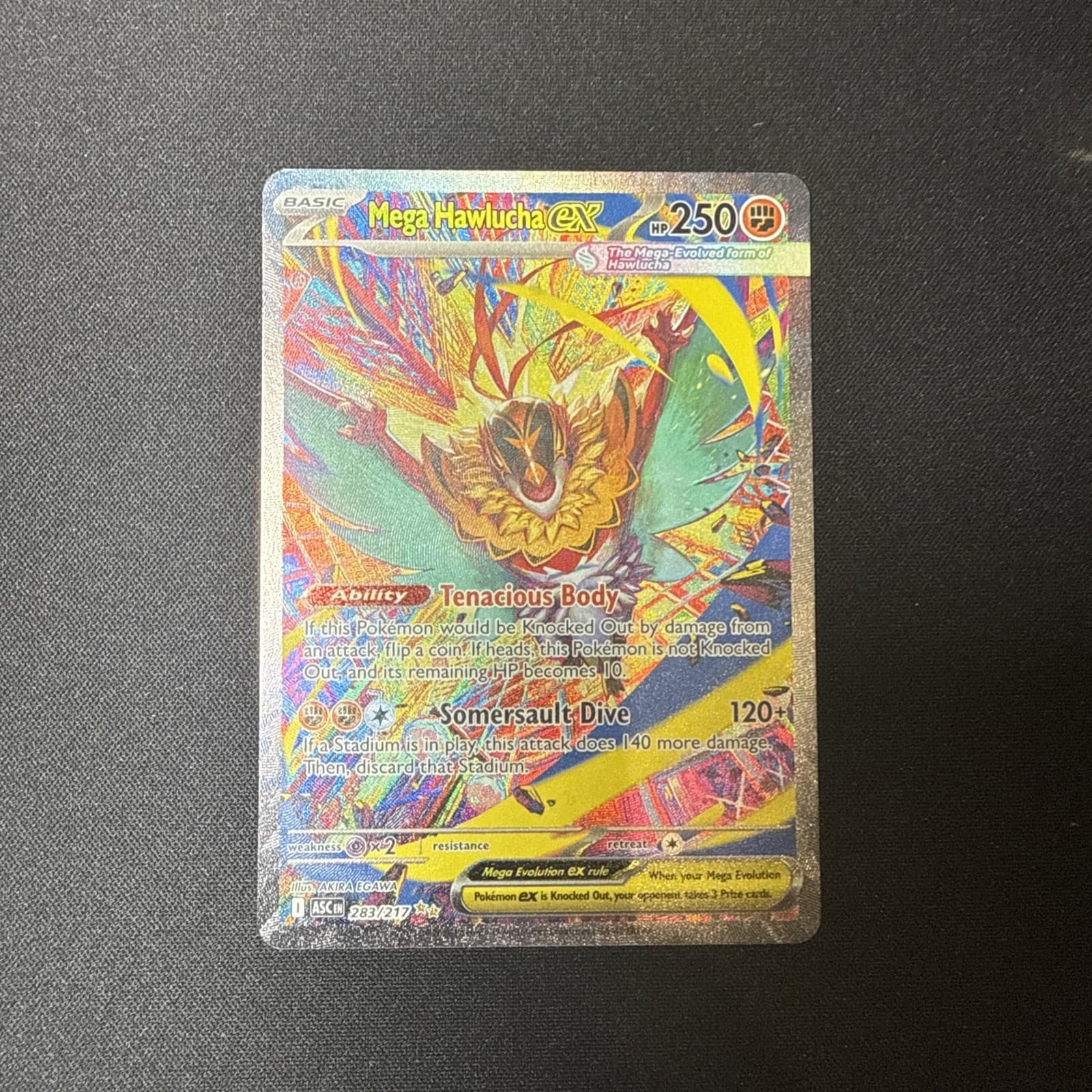 Pokémon TCG Mega Hawlucha EX 283/217 Full Art ASC Secret Rare Holo
