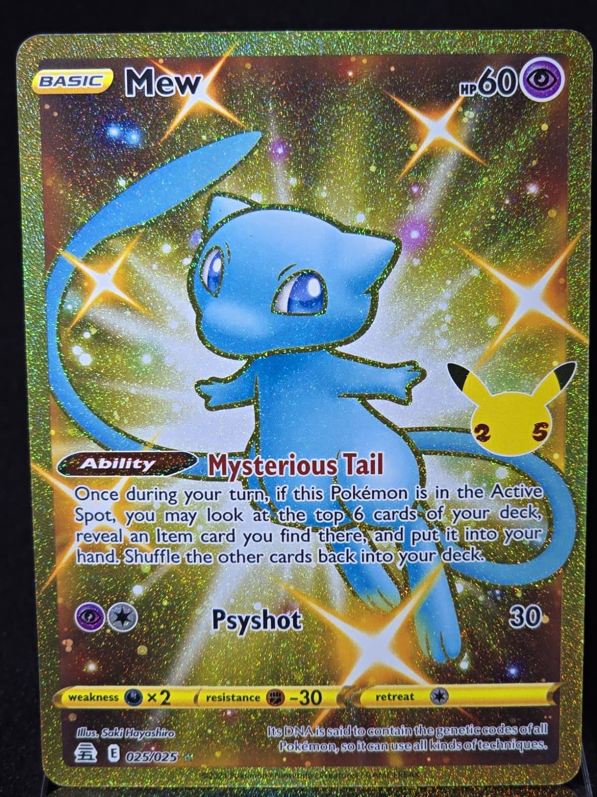 Pokémon TCG Mew Holo Secret Rare Card Celebrations 025/025 NM+ Condition
