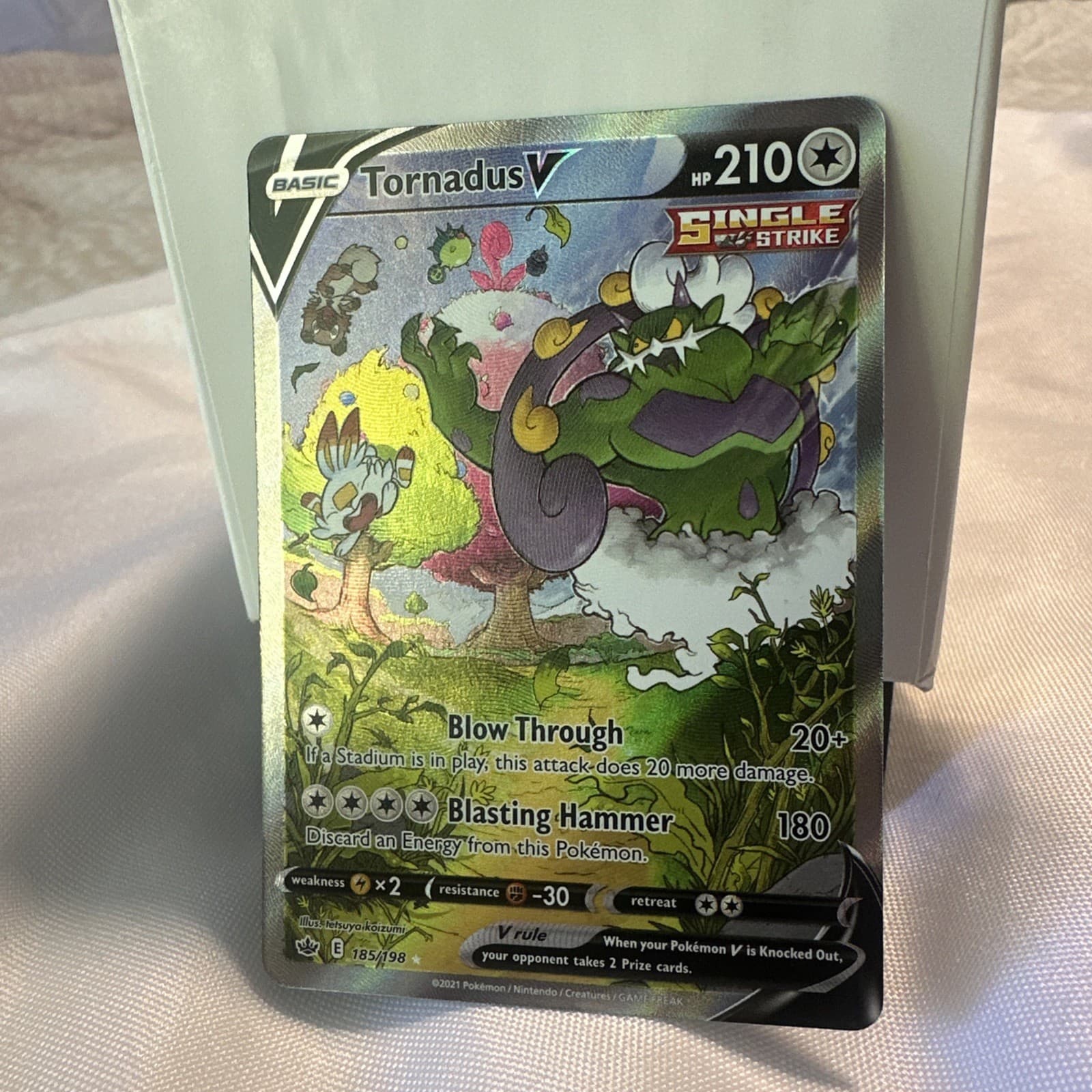 Pokemon TCG - Tornadus V | 185/198 | Ultra Rare | Full Art Holo | Sword & Shield