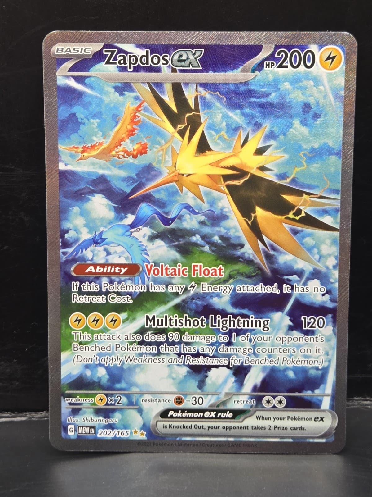 Zapdos ex 202/165 Scarlet & Violet 151 Double Rare Holo 200 HP English 2023