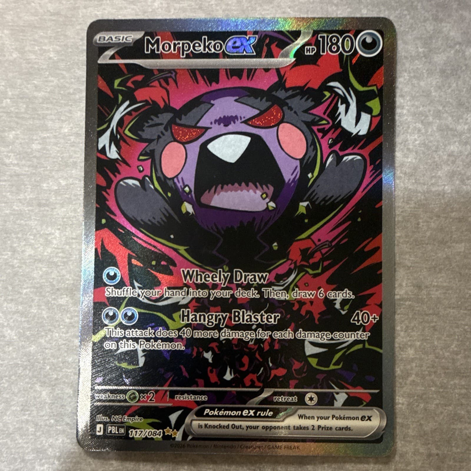 Morpeko ex 117/084 Me05: Pitch Black Holo