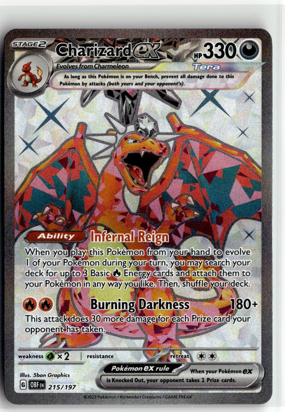 Charizard ex Holo Ultra Rare SV03: Obsidian Flames 215/197 NM