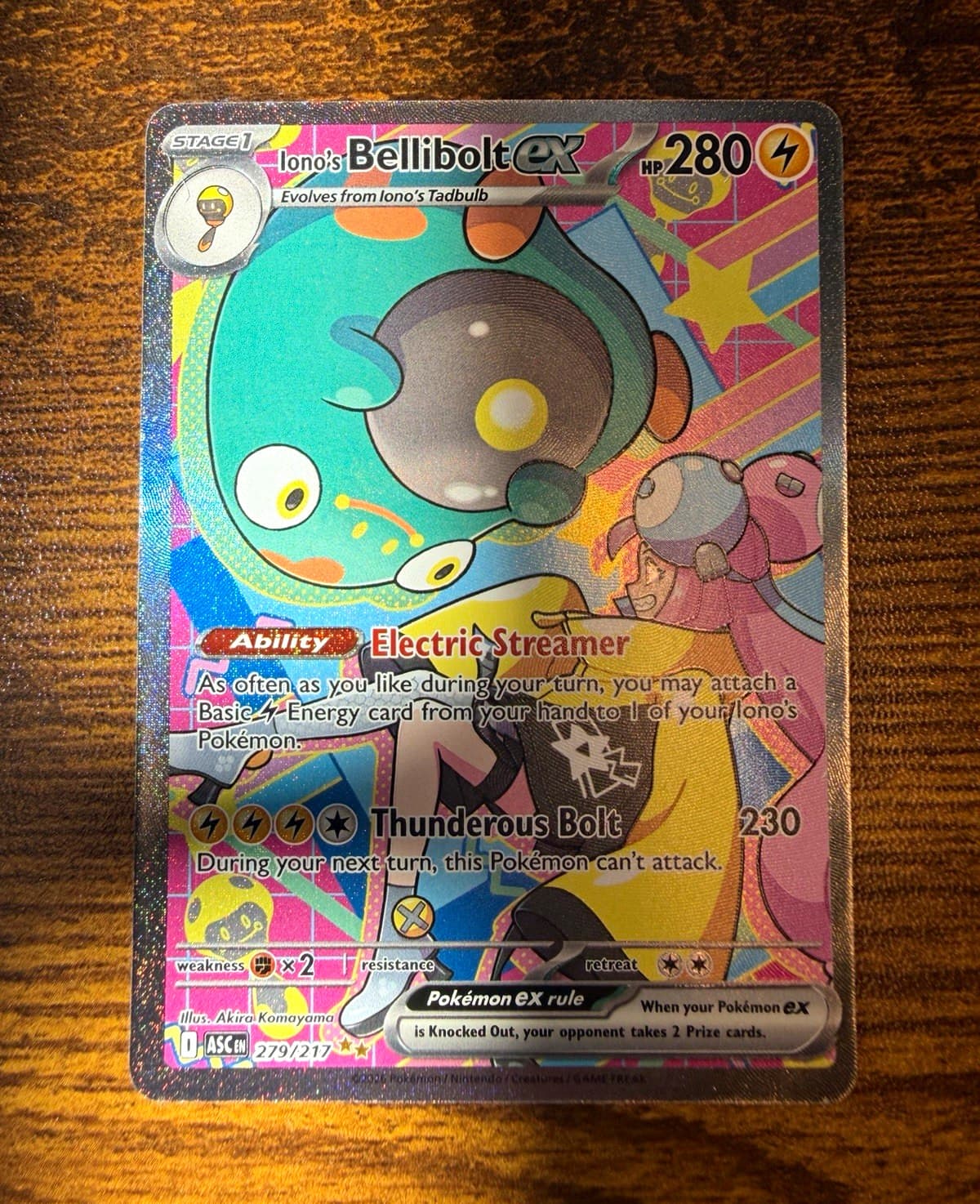 Pokémon Ascended Heroes SIR Ionos Bellibolt EX Holo Rare 279/217 pack fresh NM