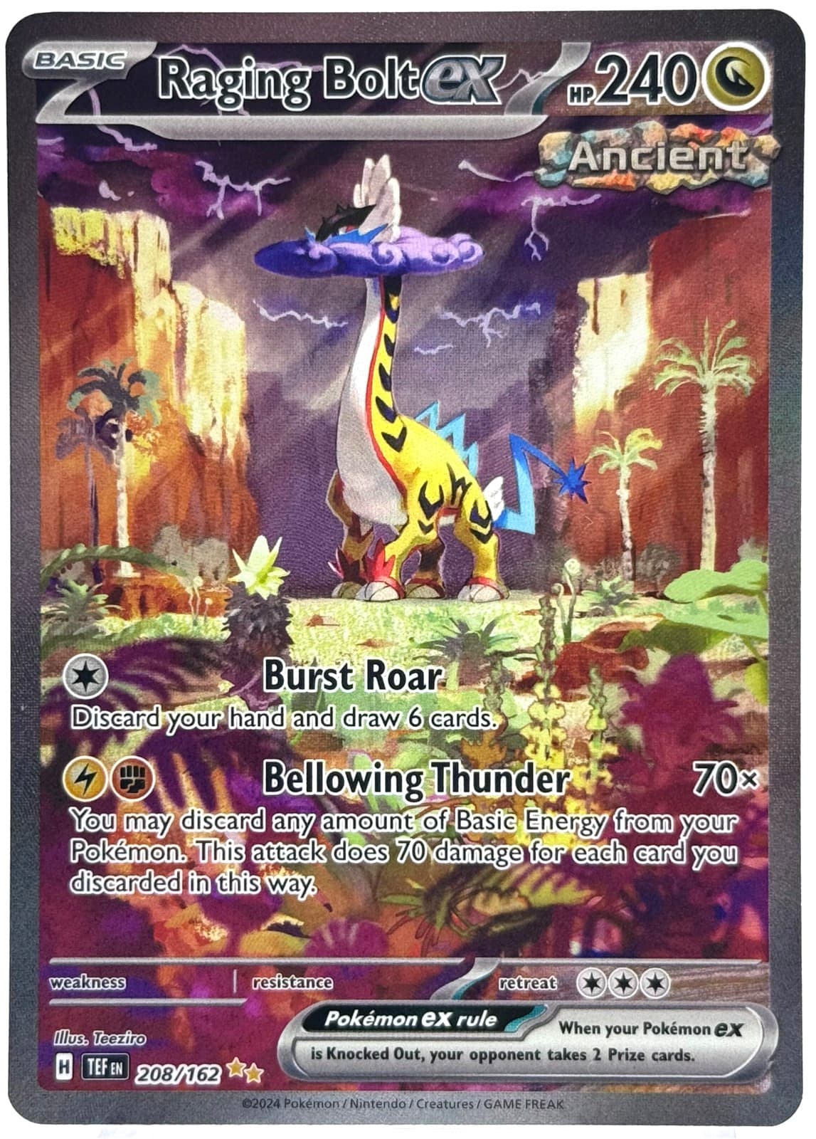 Pokemon Raging Bolt ex Temporal Forces 208/162 Special Illustration Rare TCG